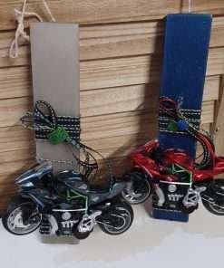 Πλακέ αρωματική λαμπάδα σε γκρι κ μπλε χρώμα με μηχανή